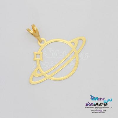 نمای دوم آویز طلا - طرح سیاره زحل
