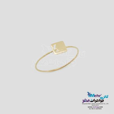 انگشتر طلا - طرح مربع و ماه