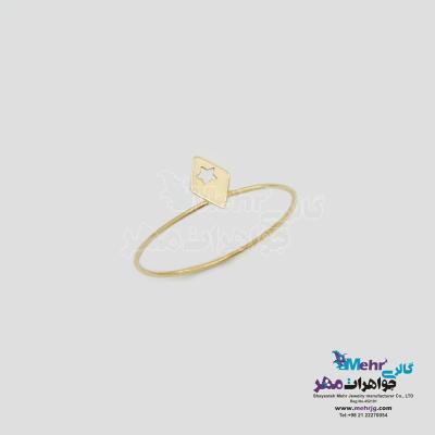 انگشتر طلا - طرح لوزی و ستاره
