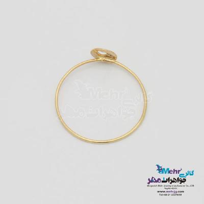 نمای دوم انگشتر طلا - طرح دایره و قلب
