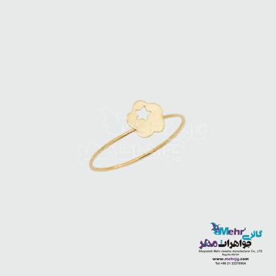 انگشتر طلا - طرح گل و ستاره