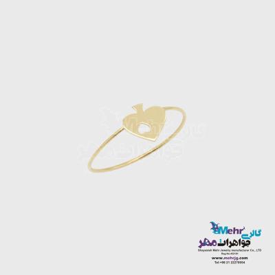 انگشتر طلا - طرح پیک و قلب