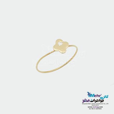 انگشتر طلا - طرح گل و ستاره