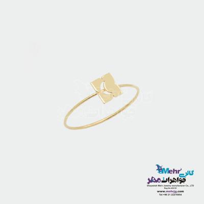 انگشتر طلا - طرح مربع و ماه