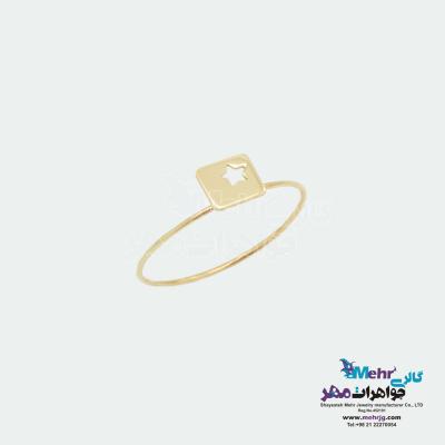 انگشتر طلا - طرح مربع و ستاره