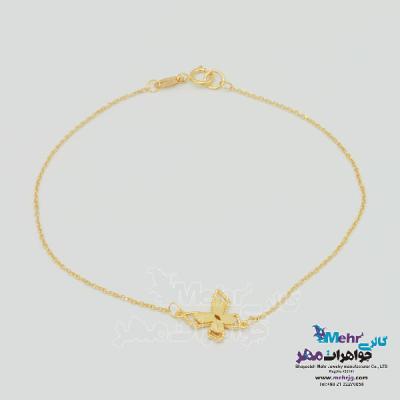 نمای دوم دستبند طلا - طرح پروانه
