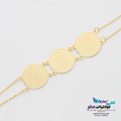 نمای دوم دستبند طلا - طرح سکه