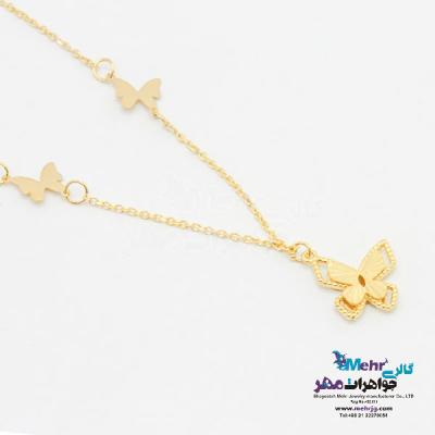 نمای دوم گردنبند طلا - طرح پروانه