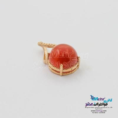 نمای دوم آویز طلا - سنگ عقیق