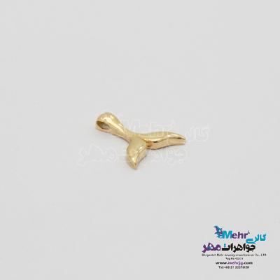 نمای دوم آویز طلا - طرح دم وال