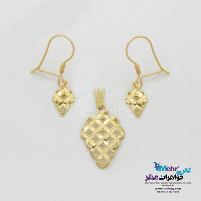 نیم ست طلا - طرح خوشه ی انگور