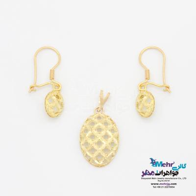نیم ست طلا - طرح بیضی تراش