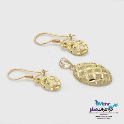 نمای دوم نیم ست طلا - طرح بیضی تراش