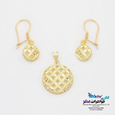 نیم ست طلا - طرح دایره تراش