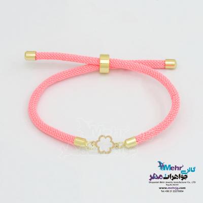دستبند طلا بافت - طرح گل