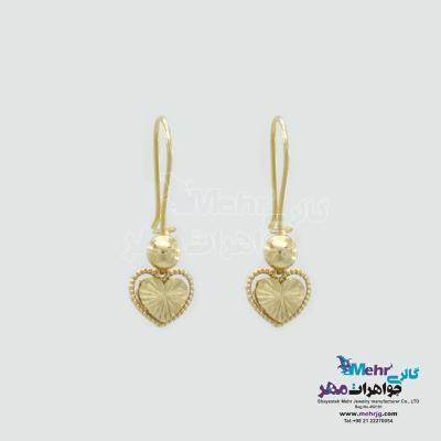 گوشواره طلا - طرح قلب تراش
