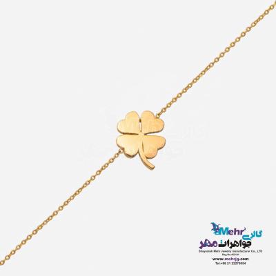 دستبند طلا - مدل شبدر چهار پر