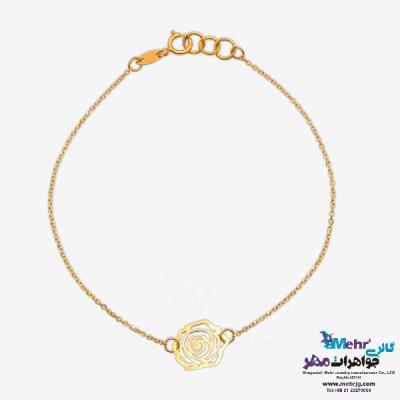نمای دوم دستبند طلا - طرح گل