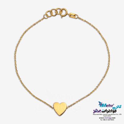 نمای دوم دستبند طلا - طرح قلب