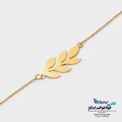 دستبند طلا - طرح برگ
