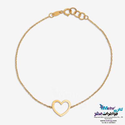 نمای دوم دستبند طلا - طرح قلب