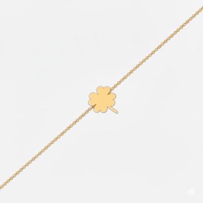 دستبند طلا - طرح شبدر چهار پر