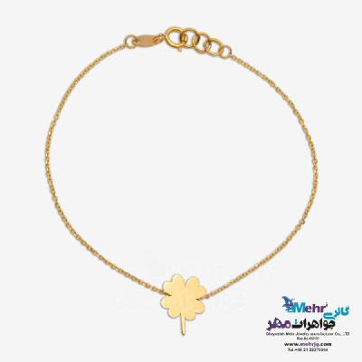 نمای دوم دستبند طلا - طرح شبدر چهار پر