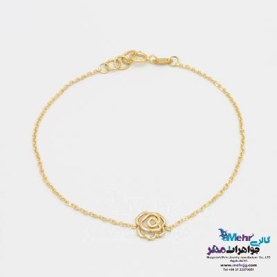 نمای دوم دستبند طلا - طرح گل