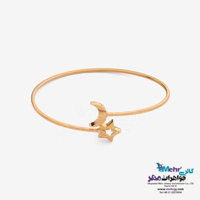 دستبند النگویی طلا - طرح ماه و ستاره