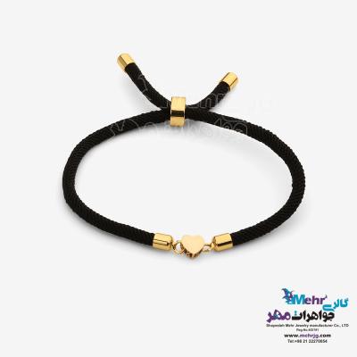 دستبند طلا و بافت - طرح قلب