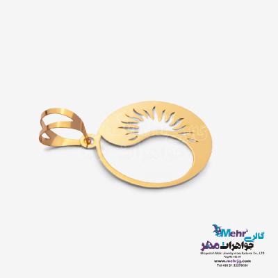 نمای دوم آویز طلا - طرح خورشید و بته