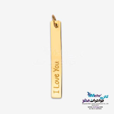 آویز طلا - طرح مستطیل و عشق