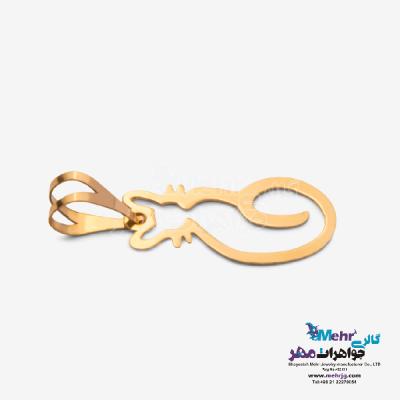 نمای دوم آویز طلا - طرح گربه