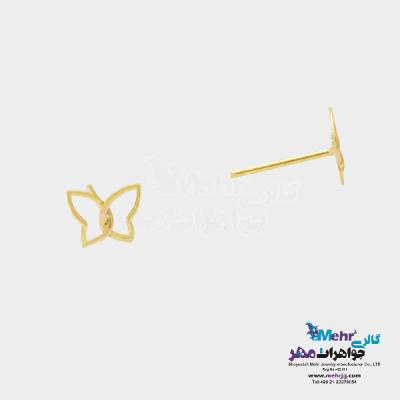 نمای دوم گوشواره طلا - طرح پروانه