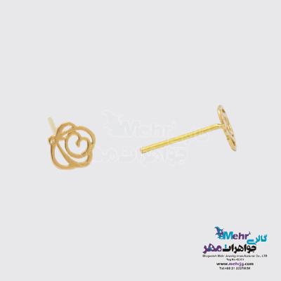 نمای دوم گوشواره طلا - طرح گل