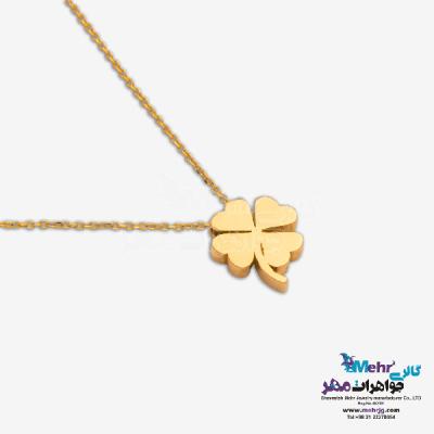 نمای دوم گردنبند طلا - طرح شبدر چهار پر
