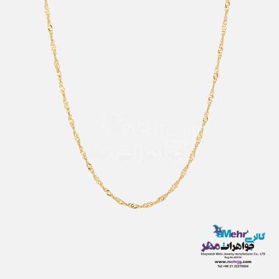 زتجیر طلا - طرح سنگاپوری (دیسکو) طول ۴۵ سانتی‌متر