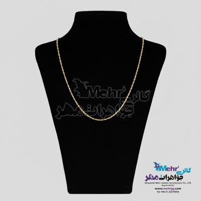 نمای دوم زتجیر طلا - طرح سنگاپوری (دیسکو) طول ۴۵ سانتیمتر