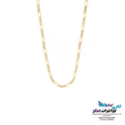 زتجیر طلا - طرح فیگارو طول ۴۵ سانتی‌متر