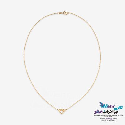 نمای دوم گردنبند طلا - طرح قلب گره