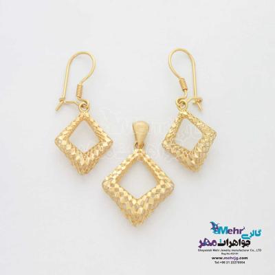 نیم ست طلا - طرح لوزی