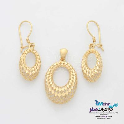 نیم ست طلا - طرح بیضی