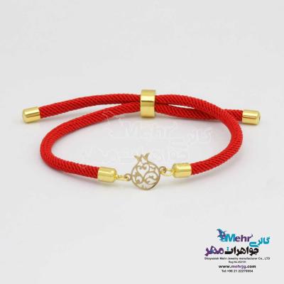 دستبند طلا و بافت - طرح انار