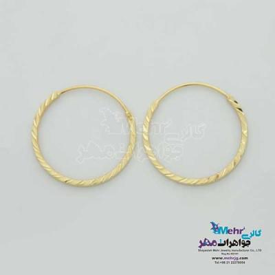 نمای دوم گوشواره طلا - طرح دایره