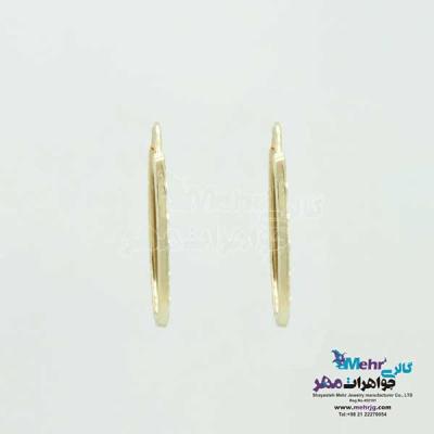 نمای دوم گوشواره طلا - طرح بیضی
