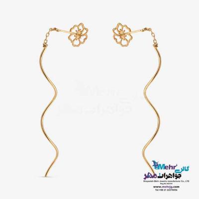 نمای دوم گوشواره طلا - طرح گل