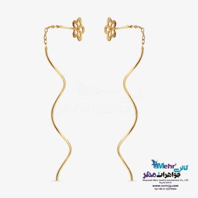نمای دوم گوشواره طلا - طرح گل