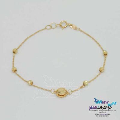 نمای دوم دستبند طلا - طرح دایره