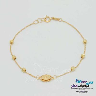 نمای دوم دستبند طلا - طرح بیضی