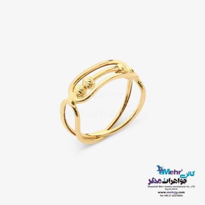 انگشتر طلا -  طرح خطوط موازی